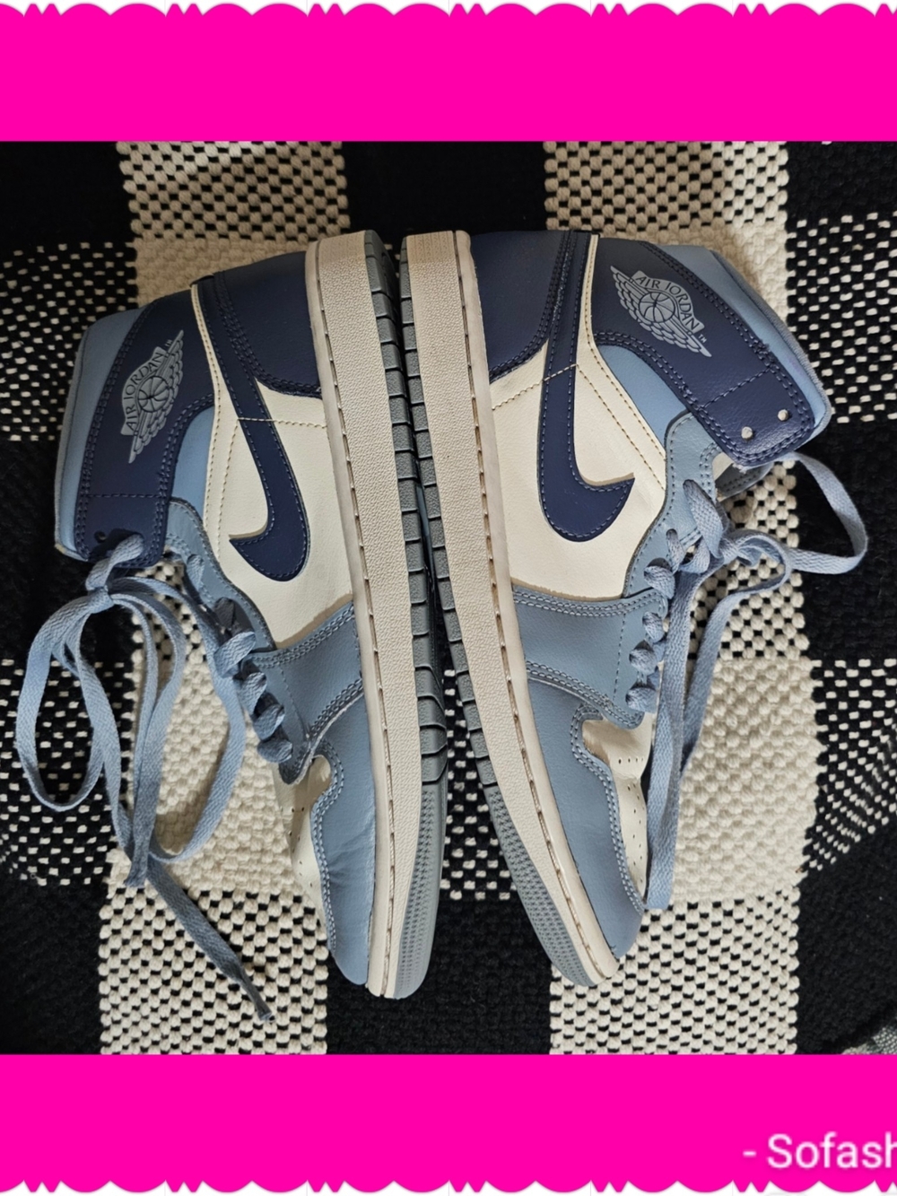 Jordan High-Top Sneakers in Navy and Light Blue